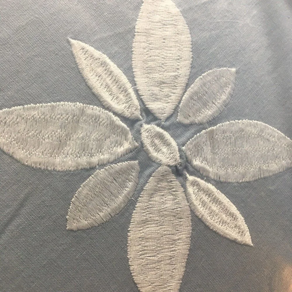new KING Wild Sage Alana COMFORTER SET - Light Blue Embroidered Geo pattern